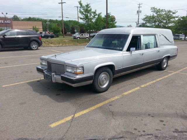 1990 Silver Chevrolet Brougham Hearse