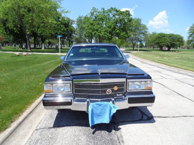 1990 Black Cadillac Brougham Sedan