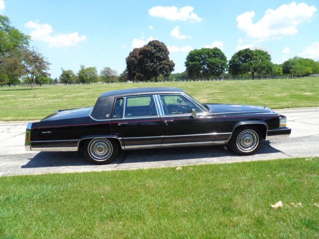 1990 Black Cadillac Brougham Sedan