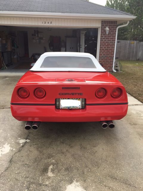 1990 Red Chevrolet Corvette Convertible