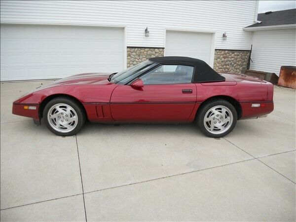 1990 Burgundy Chevrolet Corvette Convertible