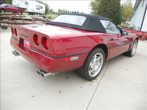 1990 Burgundy Chevrolet Corvette Convertible