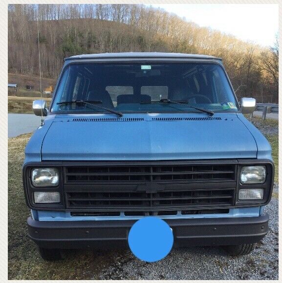 1990 Blue Chevrolet G20 Van Cargo Van