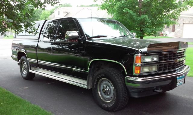 1990 Black Chevrolet Silverado 1500 Extended Crew Cab Pickup