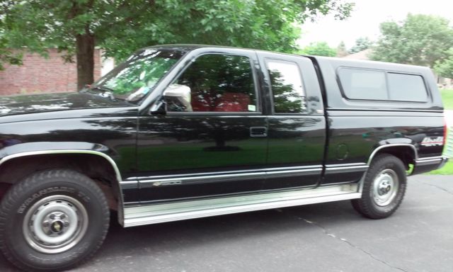 1990 Black Chevrolet Silverado 1500 Extended Crew Cab Pickup
