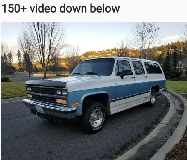 1990 Summit white smoke blue Chevrolet Suburban Suv