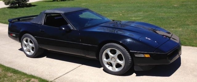 1990 Black Chevrolet Corvette Convertible