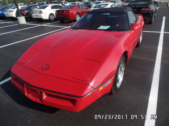 1990 Red Chevrolet Corvette Convertible