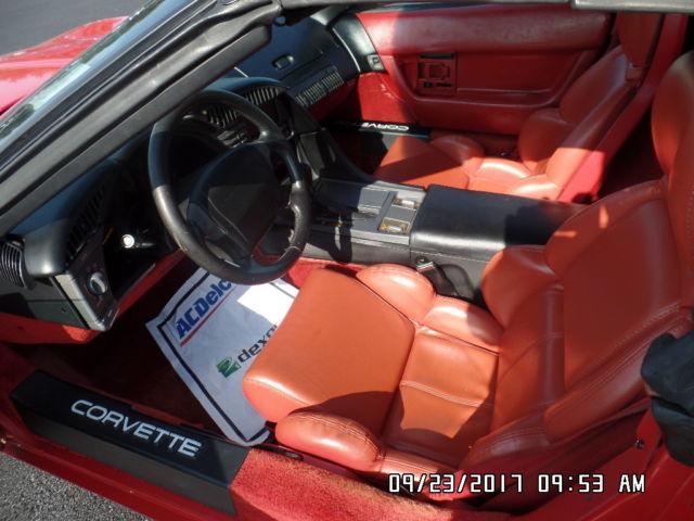 1990 Red Chevrolet Corvette Convertible