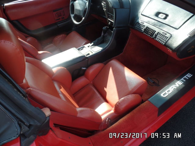 1990 Red Chevrolet Corvette Convertible