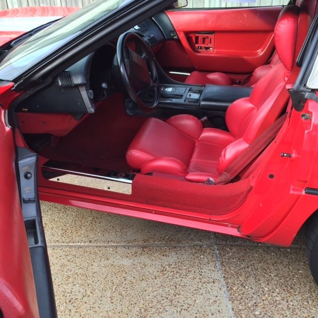 1990 Red Chevrolet Corvette Convertible