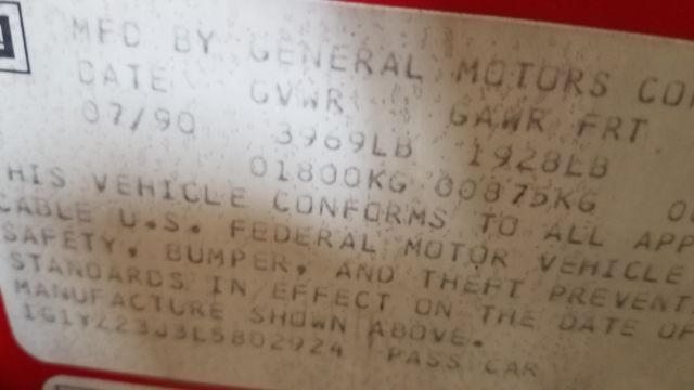 1990 Red Chevrolet Corvette Coupe