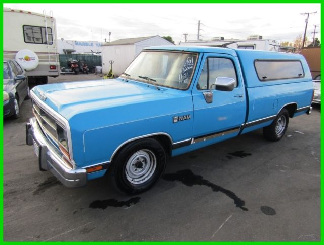1990 Blue Dodge Ram 1500 Pickup Truck