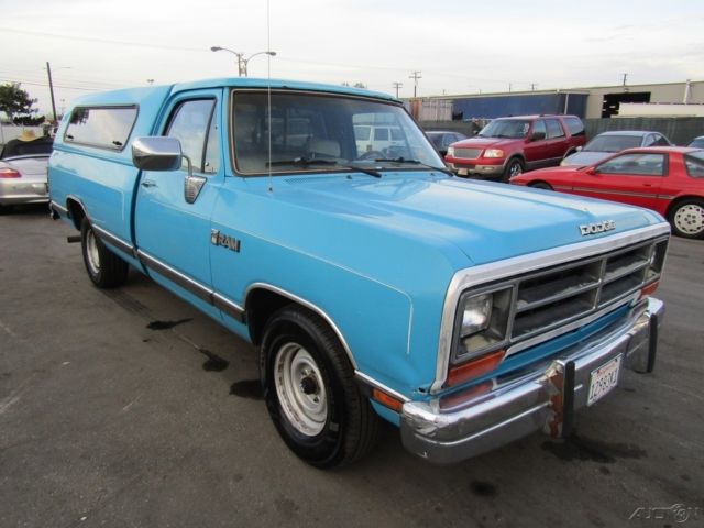 1990 Blue Dodge Ram 1500 Pickup Truck