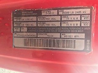 1990 Red Dodge Truck Convertible