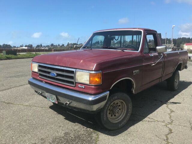 1990 Red Ford F-150 Standard Cab Pickup