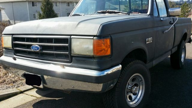 1990 Gray Ford F-150 Standard Cab Pickup
