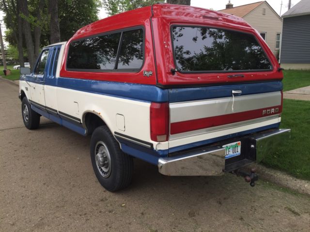 1990 Blue Ford F-250 Extended Cab Pickup