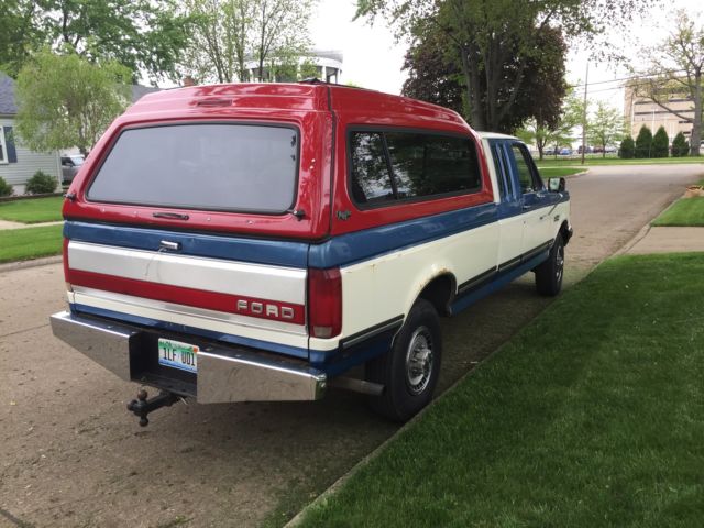 1990 Blue Ford F-250 Extended Cab Pickup
