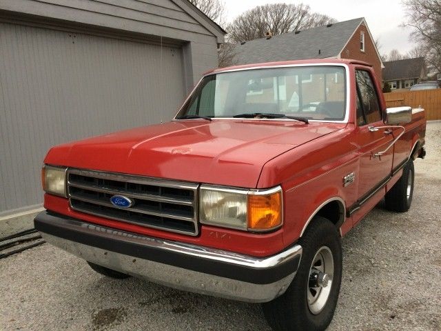 1990 Red Ford F-150 Standard Cab Pickup