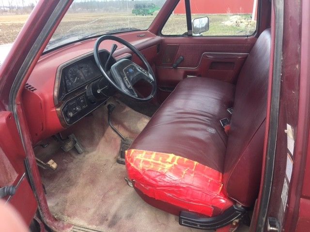 1990 Burgundy Ford F-250 Standard Cab Pickup