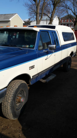 1990 Blue Ford F-250 Extended Cab Pickup