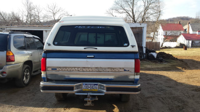 1990 Blue Ford F-250 Extended Cab Pickup