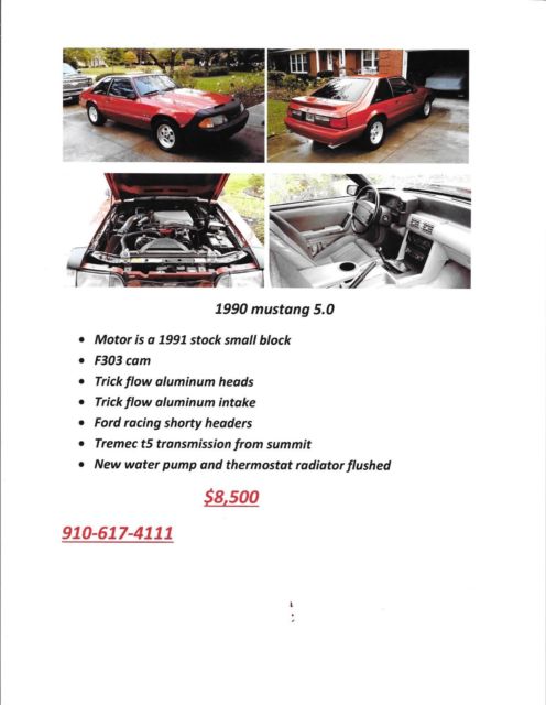 1990 Orange Ford Mustang fox