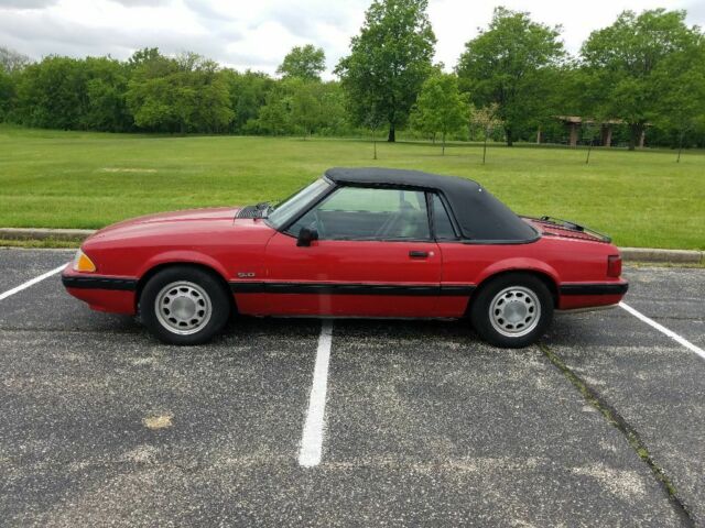 1990 Red Ford Mustang Convertible