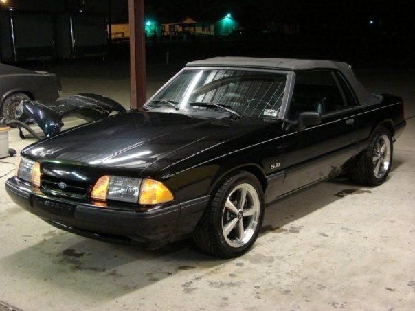 1990 Black Ford Mustang Convertible