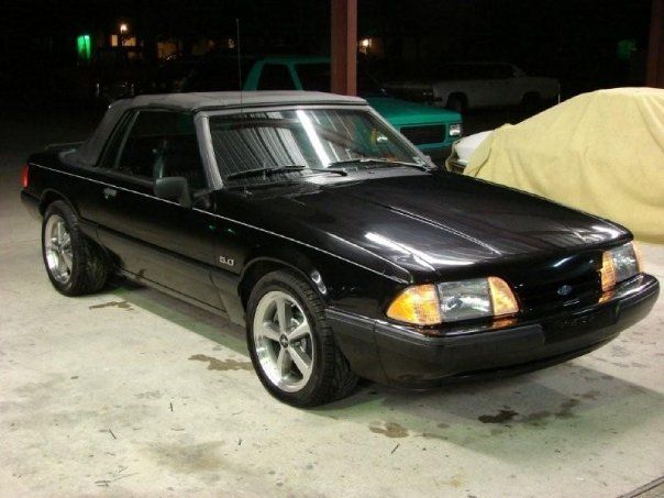 1990 Black Ford Mustang Convertible