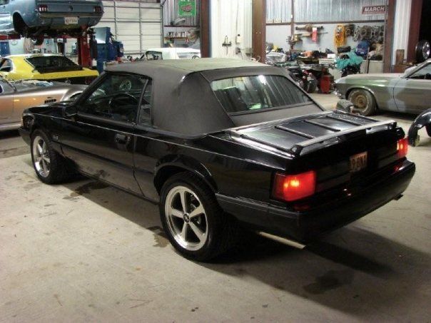 1990 Black Ford Mustang Convertible