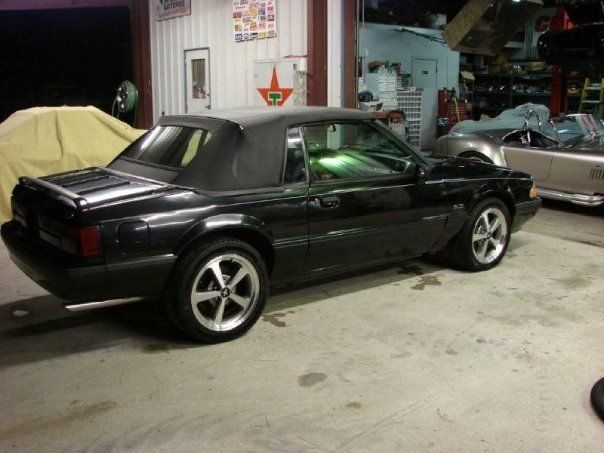 1990 Black Ford Mustang Convertible