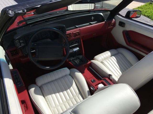 1990 Red Ford Mustang Convertible