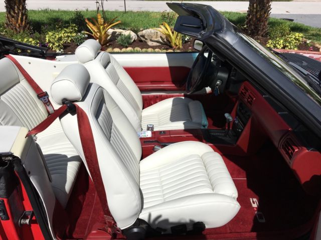 1990 Red Ford Mustang Convertible