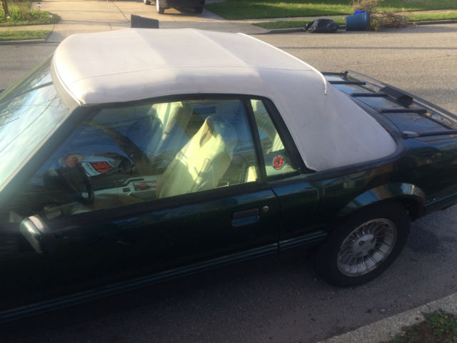 1990 Green Ford Mustang Convertible