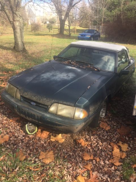 1990 Green Ford Mustang Convertible