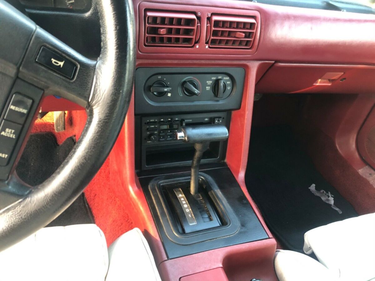 1990 Red Ford Mustang Convertible