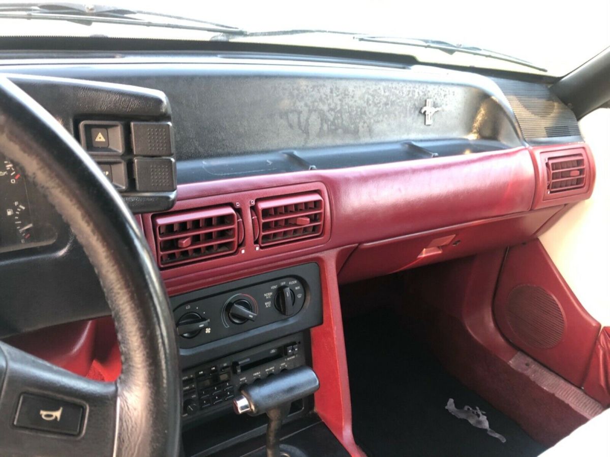 1990 Red Ford Mustang Convertible