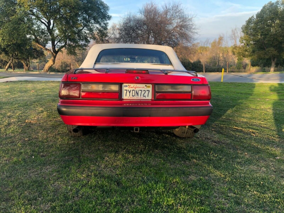 1990 Red Ford Mustang Convertible