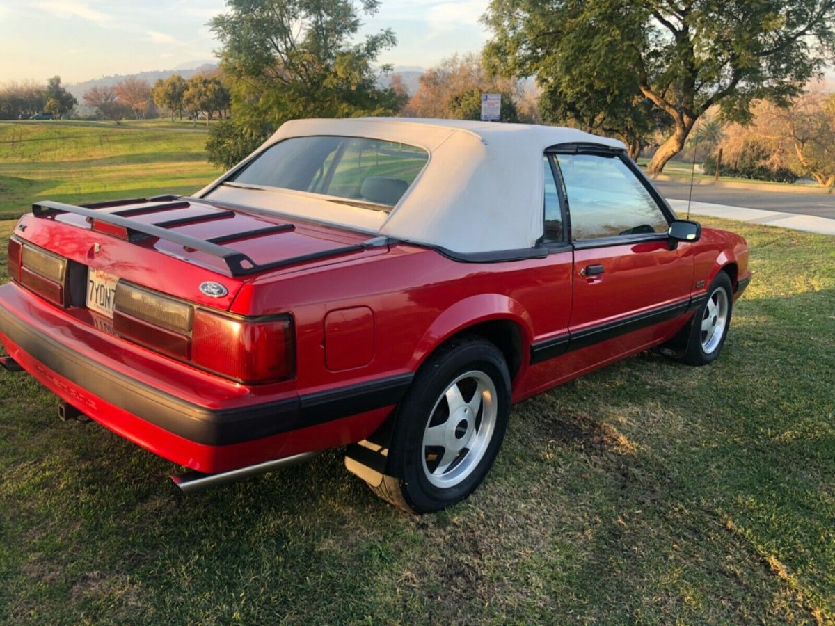 1990 Red Ford Mustang Convertible