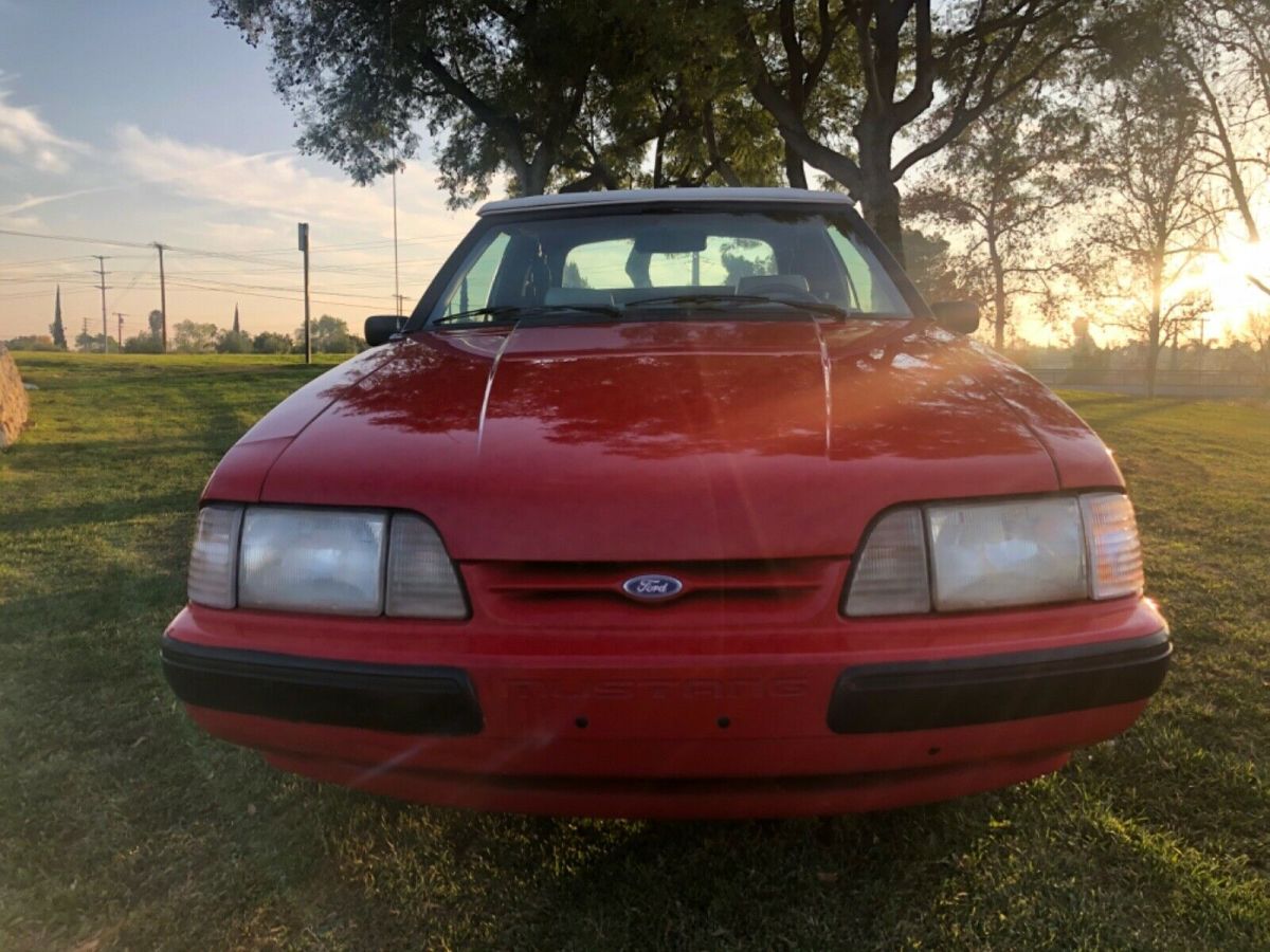 1990 Red Ford Mustang Convertible
