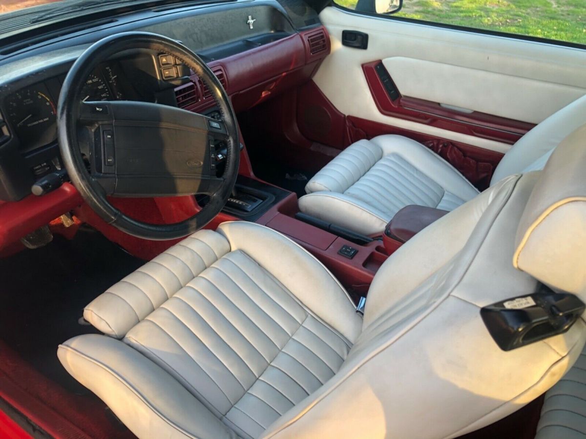 1990 Red Ford Mustang Convertible