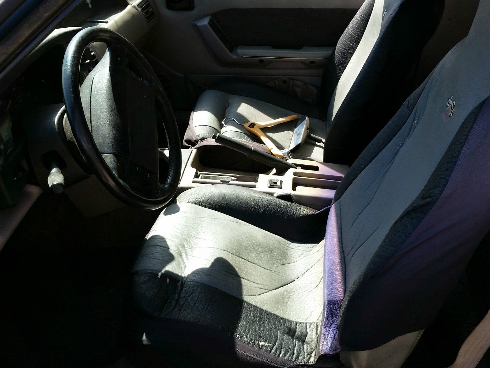 1990 White Ford Mustang Hatchback