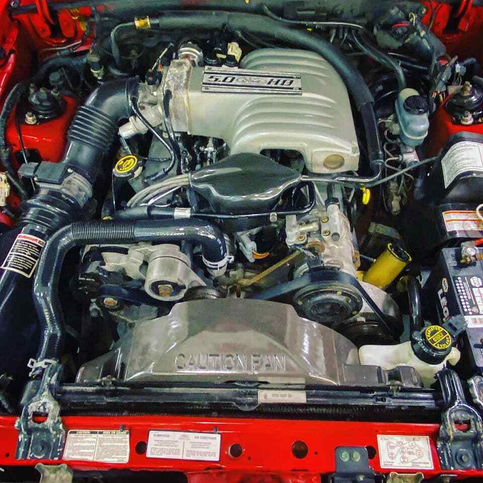 1990 Red Ford Mustang