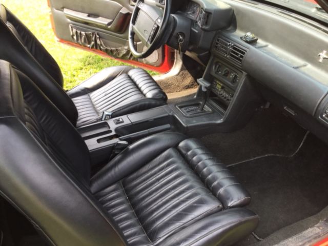 1990 Red Ford Mustang Convertible