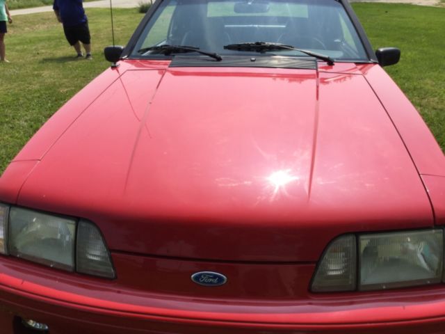 1990 Red Ford Mustang Convertible
