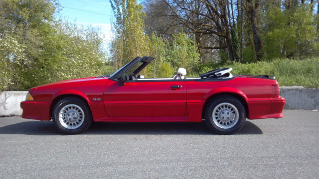 1990 Blue Ford Mustang Convertible