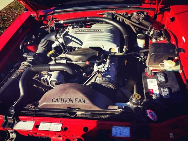 1990 Red Ford Mustang Convertible