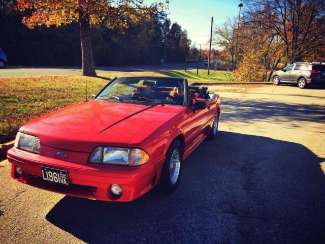 1990 Red Ford Mustang Convertible